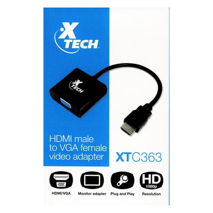 Cable Adaptador De Video Hdmi A Vga - Xtech Xtc363 1080p - Xtech - COMERCIAL BELSAN -