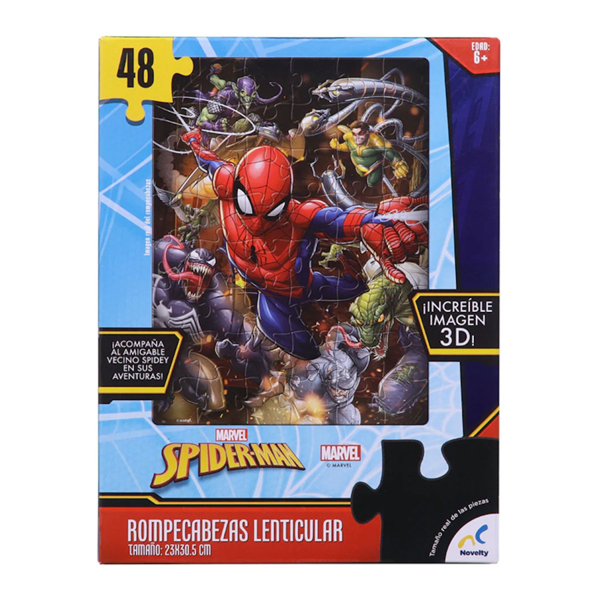 Hombre Araña - Rompecabezas 48 piezas lenticular 3D - NOVELTY - COMERCIAL BELSAN SPA - 655244031183