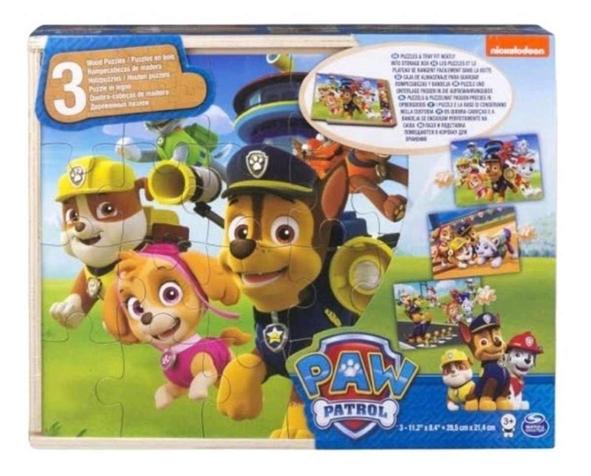 Paw Patrol - Rompecabezas De Madera - 3 X 24 Piezas - Paw Patrol - COMERCIAL BELSAN -