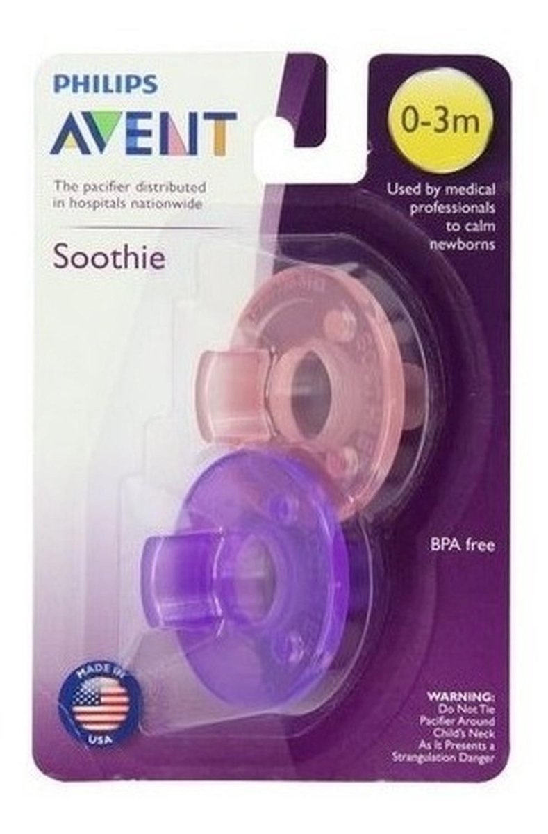 Philips Avent - Chupete Soothie Rosa / Purpura | 0-3 Meses - Philips Avent - COMERCIAL BELSAN -